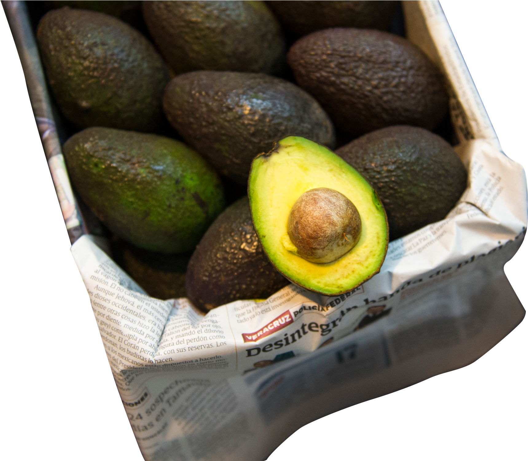 Fresh Avocadosin Basketwith One Halved PNG