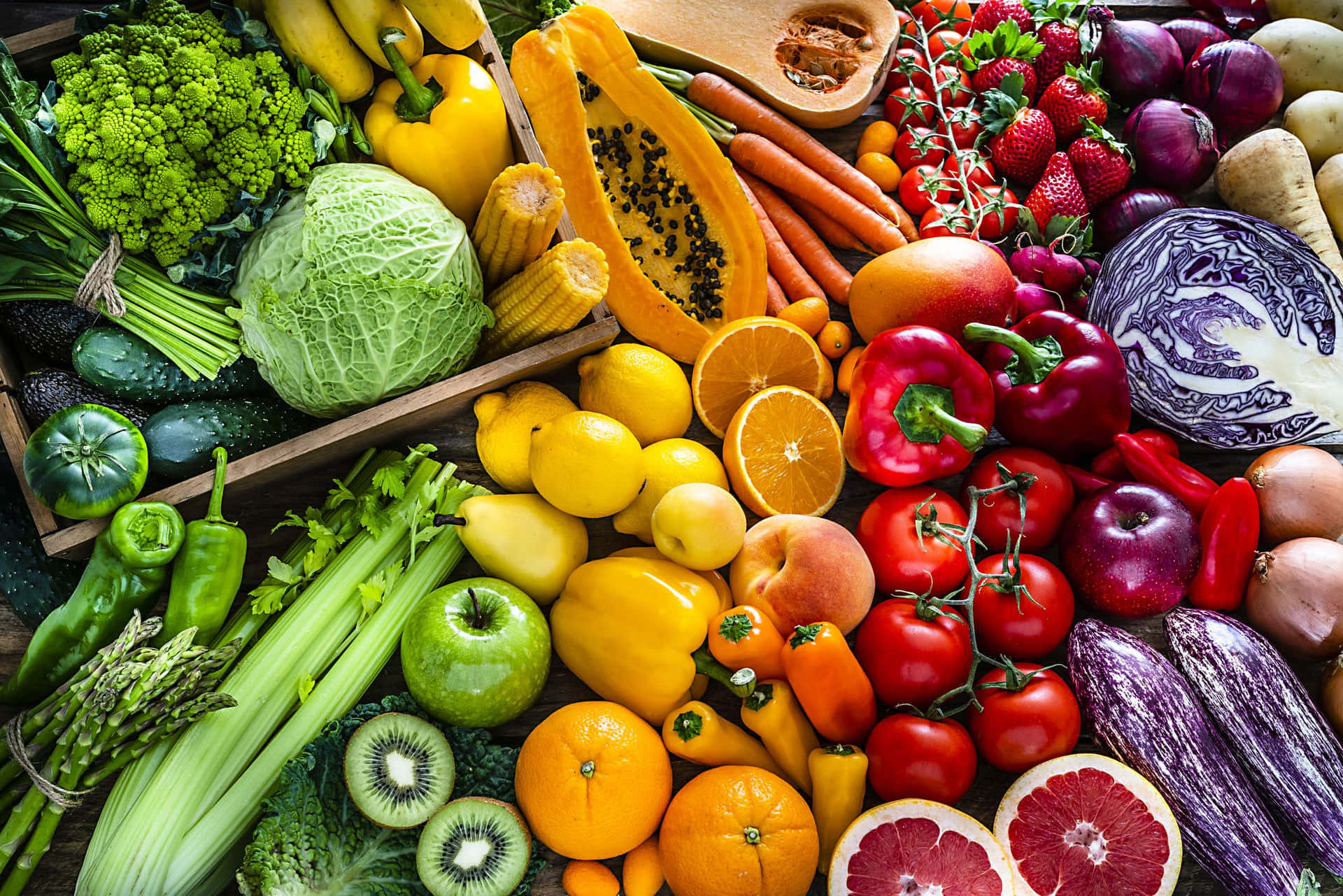 Einevielzahl Von Früchten Und Gemüse