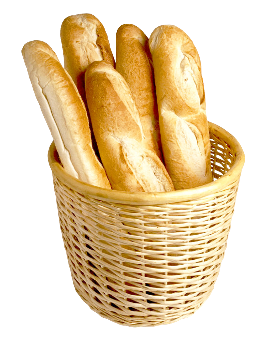 Fresh Baguette Basket French Bread PNG