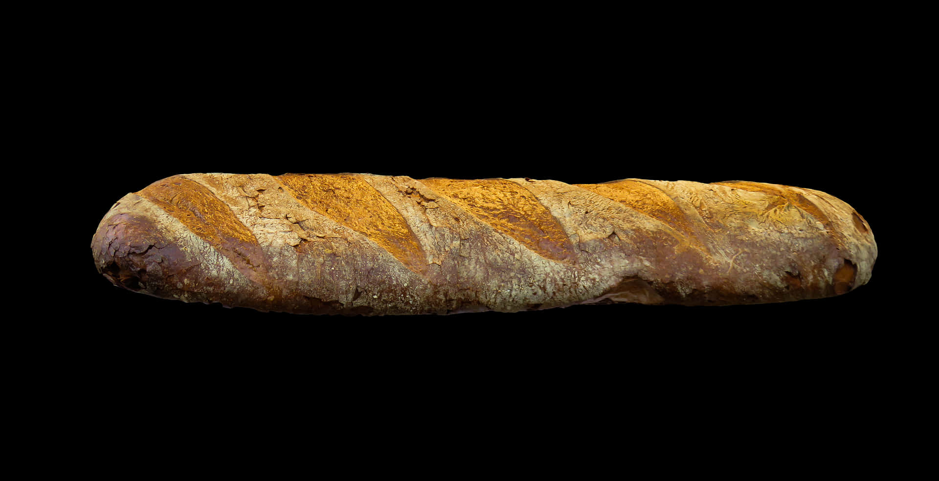 Fresh Baked Baguette Black Background PNG