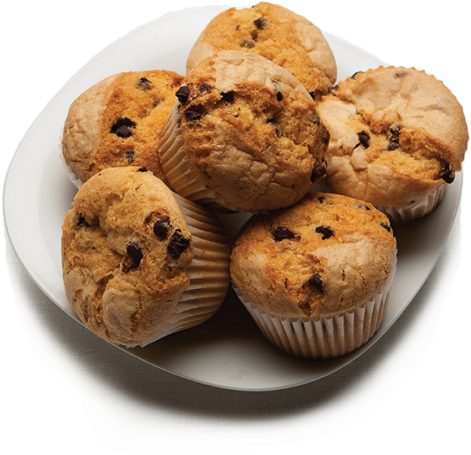 Fresh Baked Chocolate Chip Muffins PNG