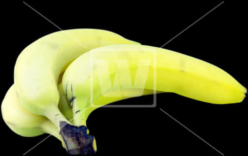 Fresh Bananas Black Background PNG