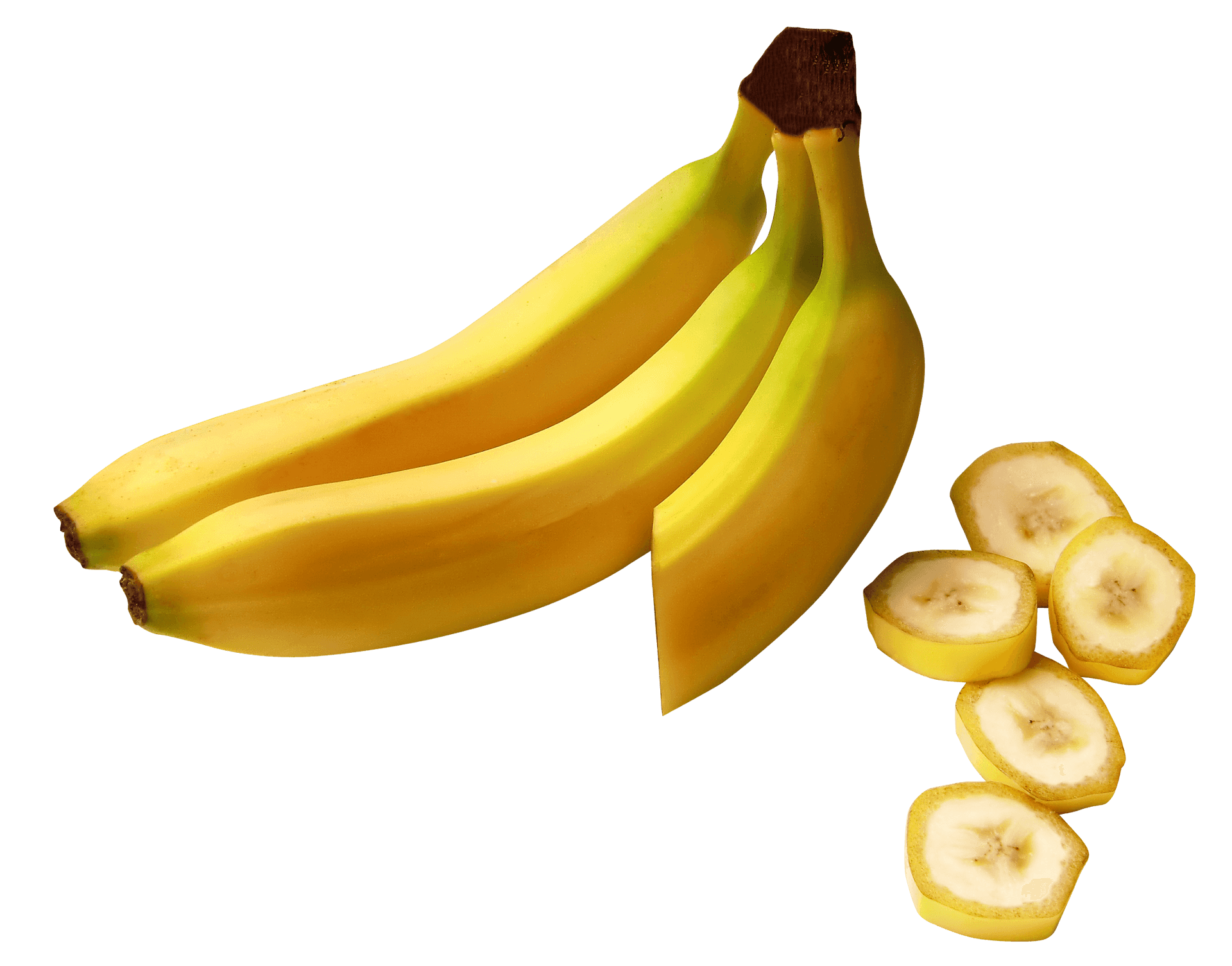 Fresh Bananasand Slices Transparent Background PNG
