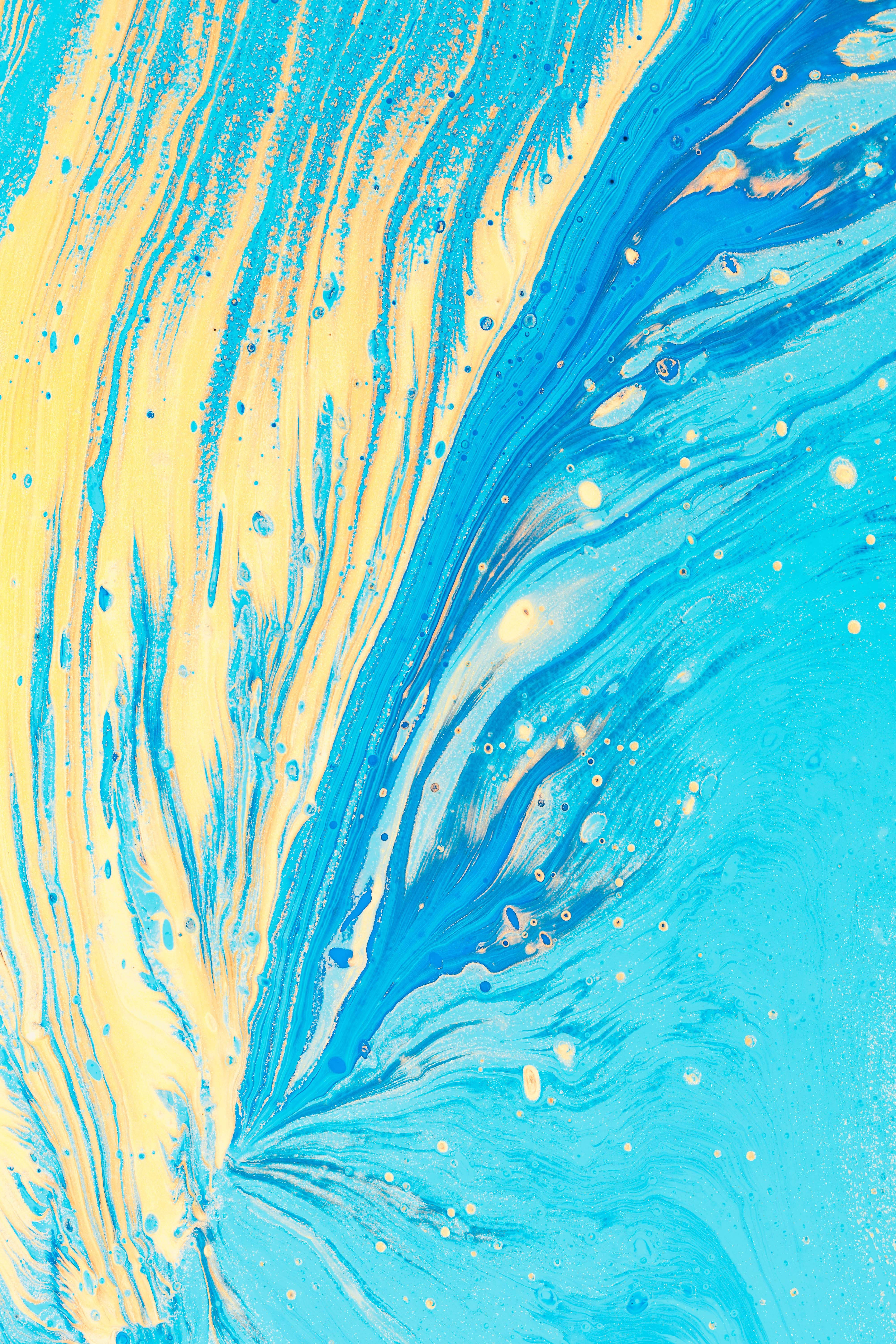 Fresh Blue And Yellow Marble 4k Background