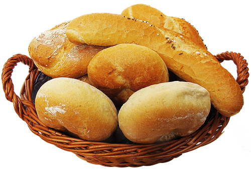 Fresh Breadin Wicker Basket PNG