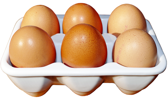 Fresh Brown Eggsin Tray PNG