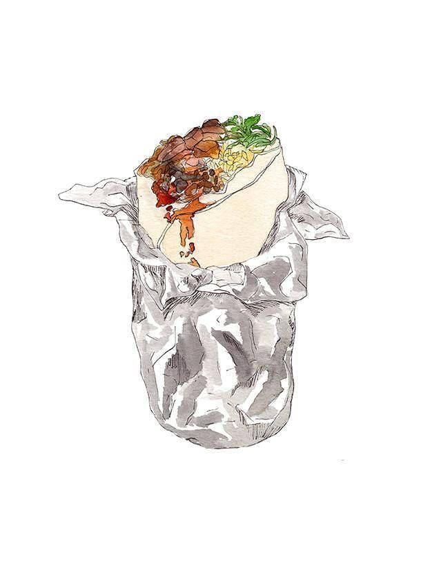 Delightful & Fresh Burrito Illustration Wallpaper