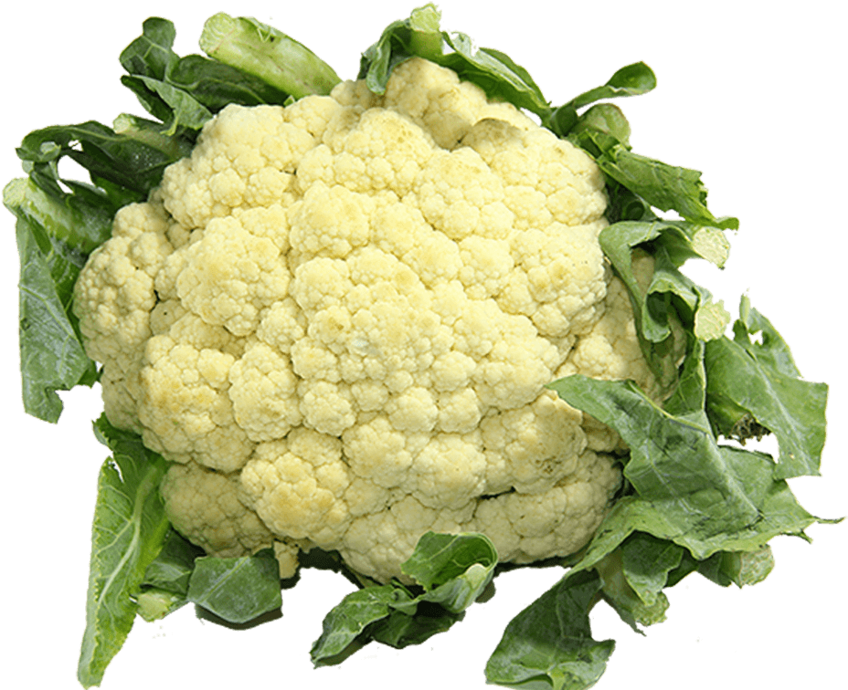 Fresh Cauliflower With Green Leaves.png PNG