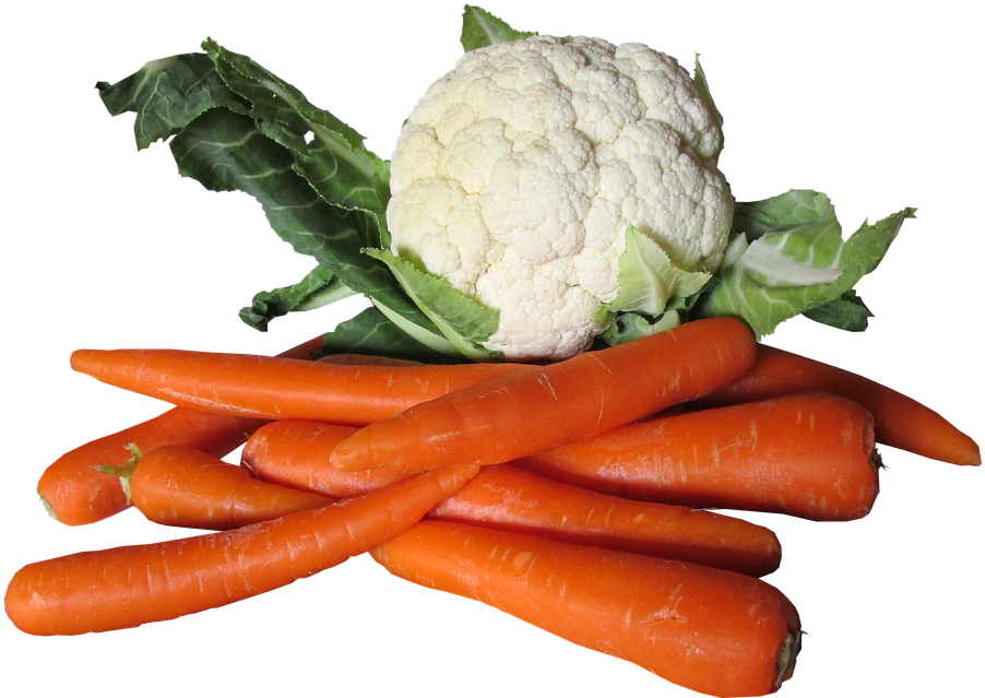 Fresh Cauliflowerand Carrots PNG