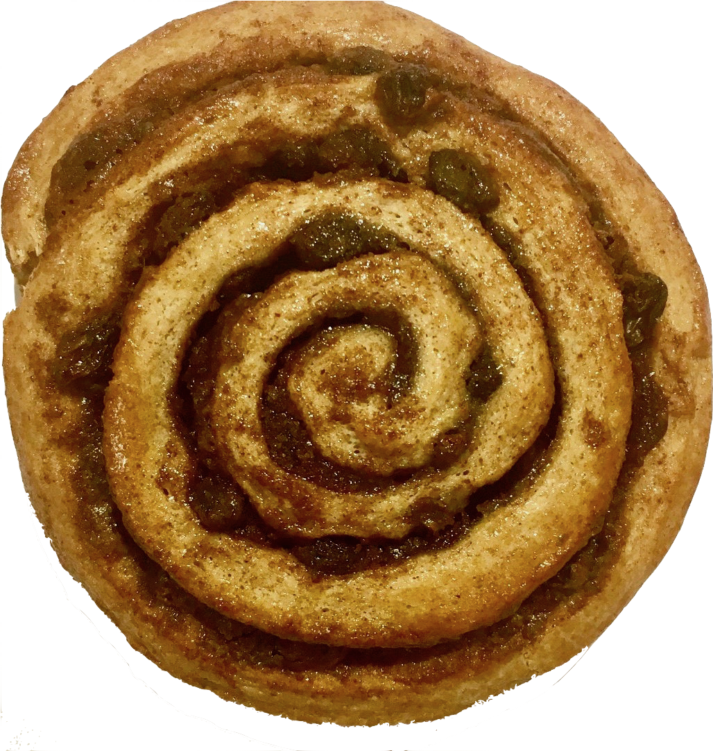 Fresh Cinnamon Roll Top View.png PNG