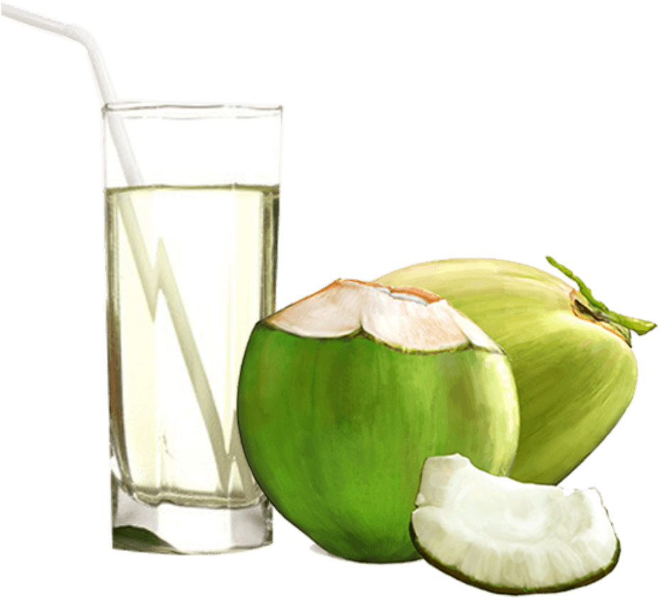 Fresh Coconut Water Glass PNG