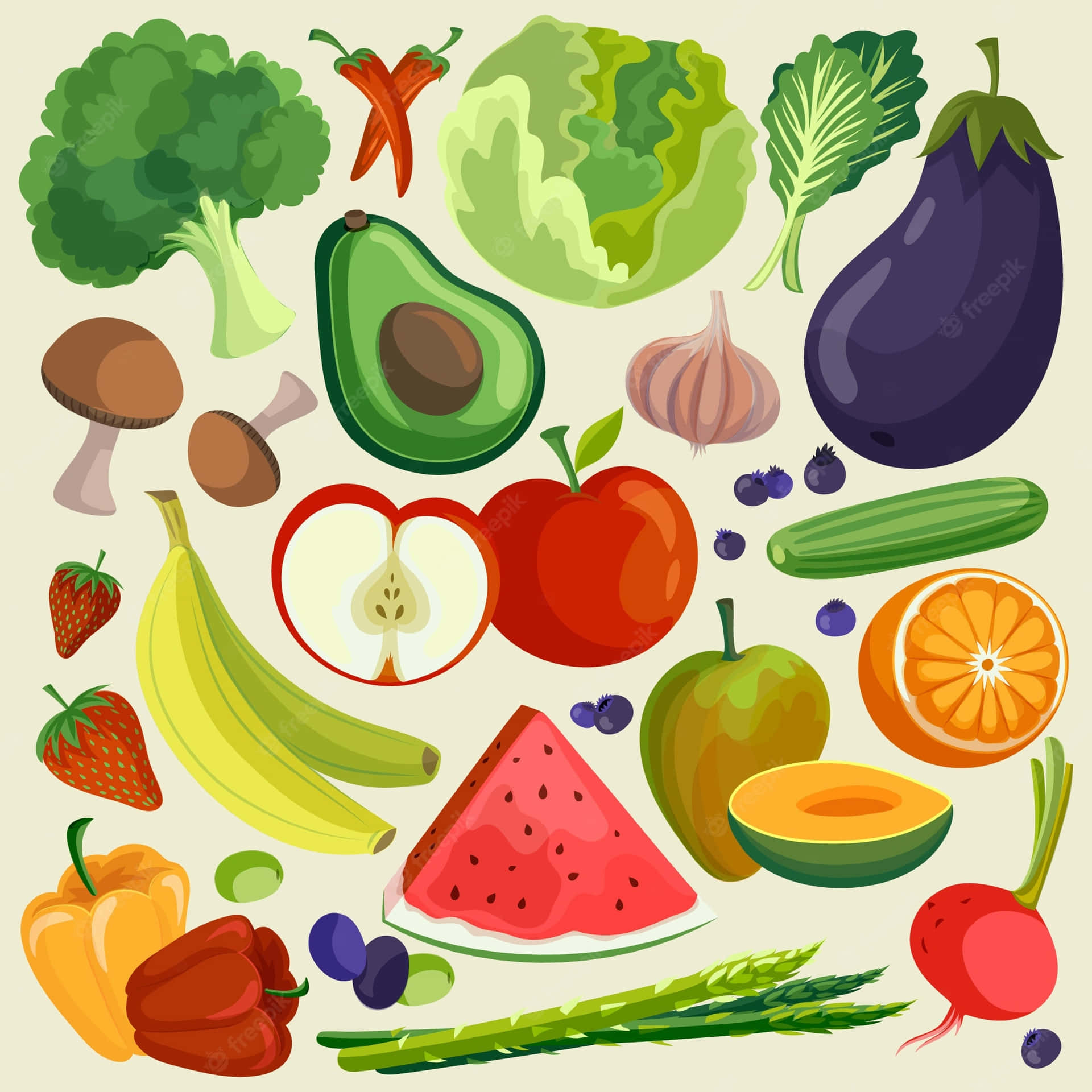 Fresh Cornucopia Of Fruits And Vegetables