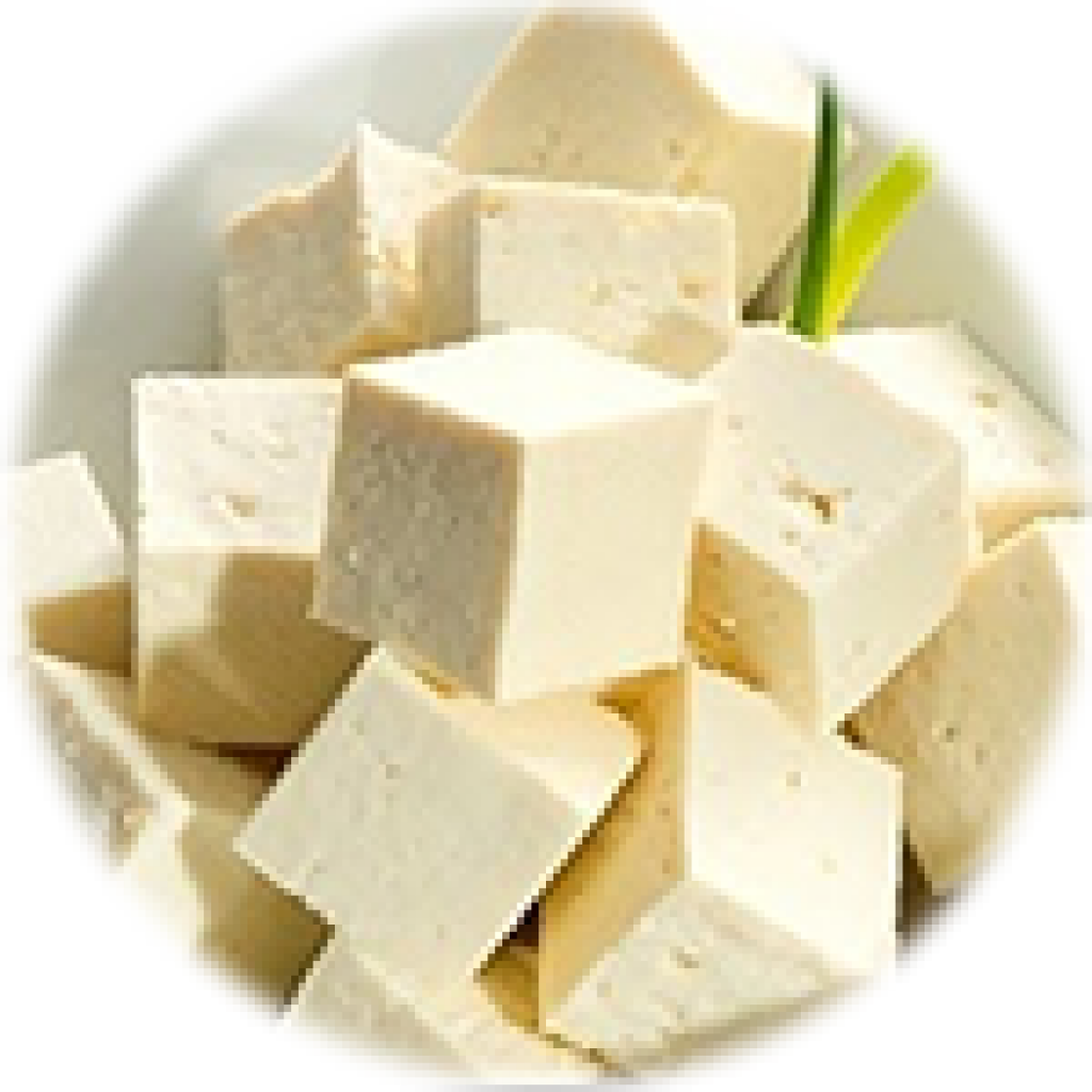 Fresh Cubed Tofu Plate PNG