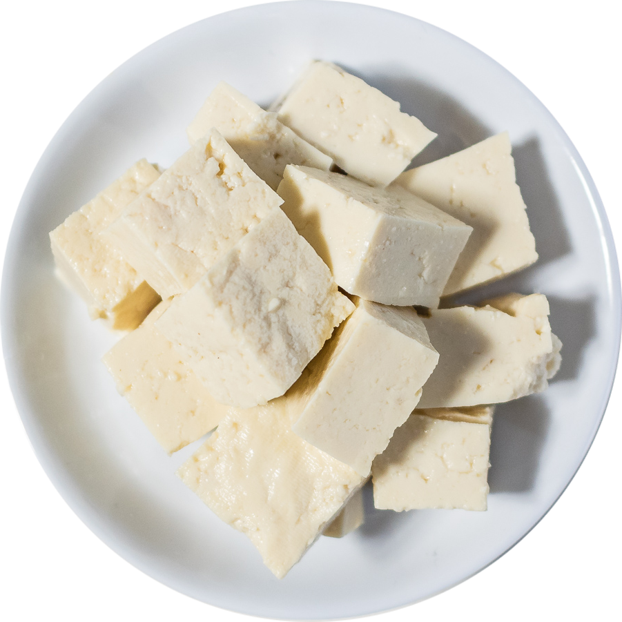 Fresh Cubed Tofuon Plate PNG