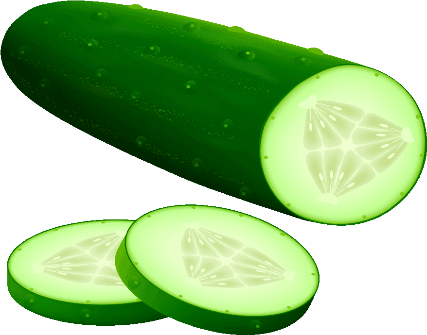 Fresh Cucumberand Slices Graphic PNG