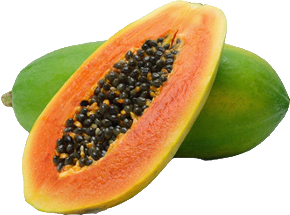 Fresh Cut Papaya Fruit PNG