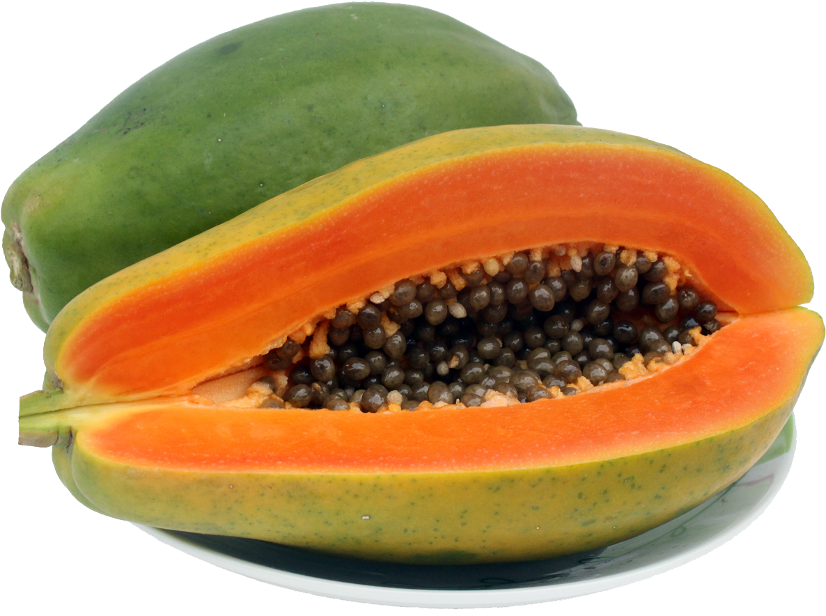 Fresh Cut Papaya Fruit PNG