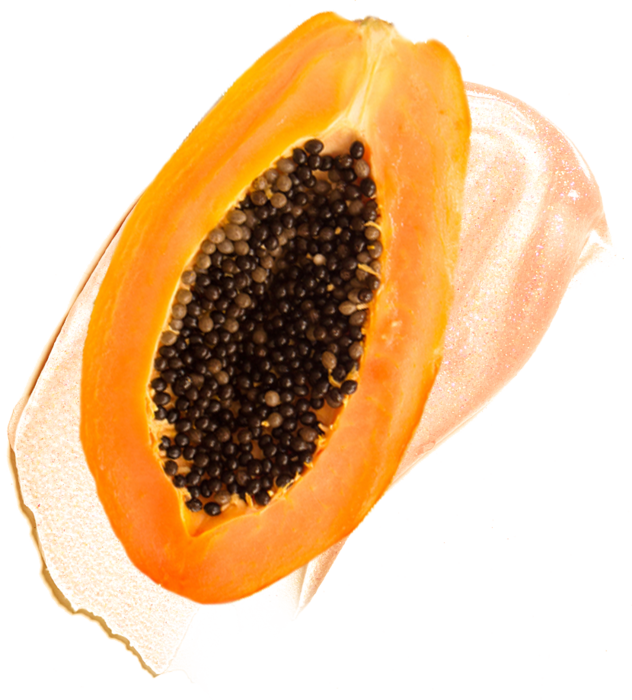 Fresh Cut Papaya Halfwith Seeds.png PNG