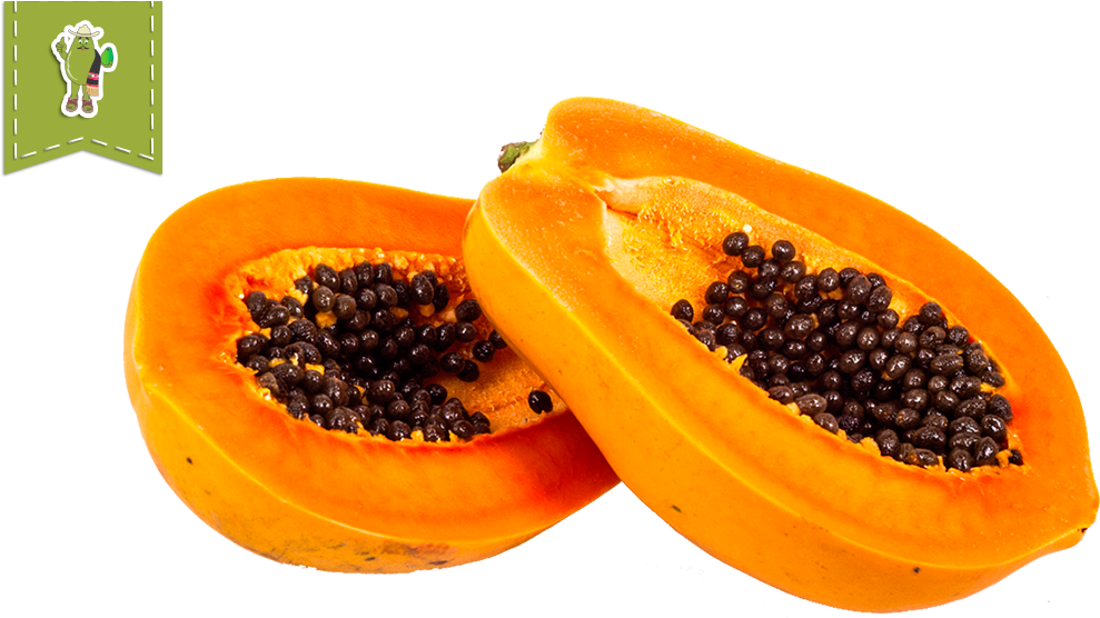 Fresh Cut Papaya Halves PNG