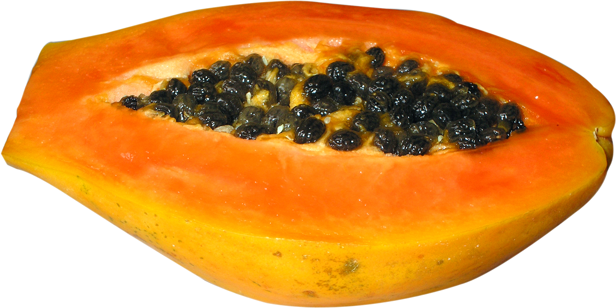 Fresh Cut Papayawith Seeds.png PNG