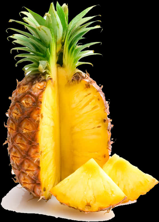 Fresh Cut Pineapple Isolated PNG