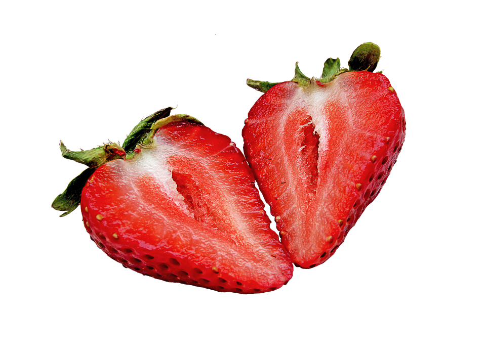 Fresh Cut Strawberry Halves PNG