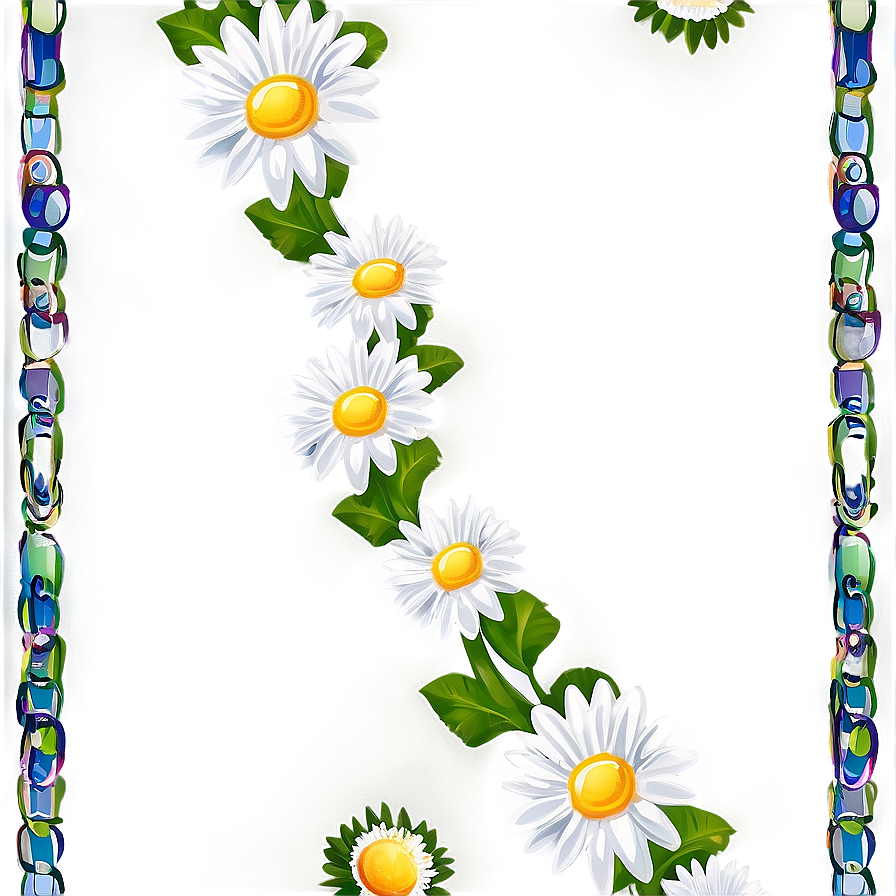 Fresh Daisy Chain Vector Png 06252024 PNG
