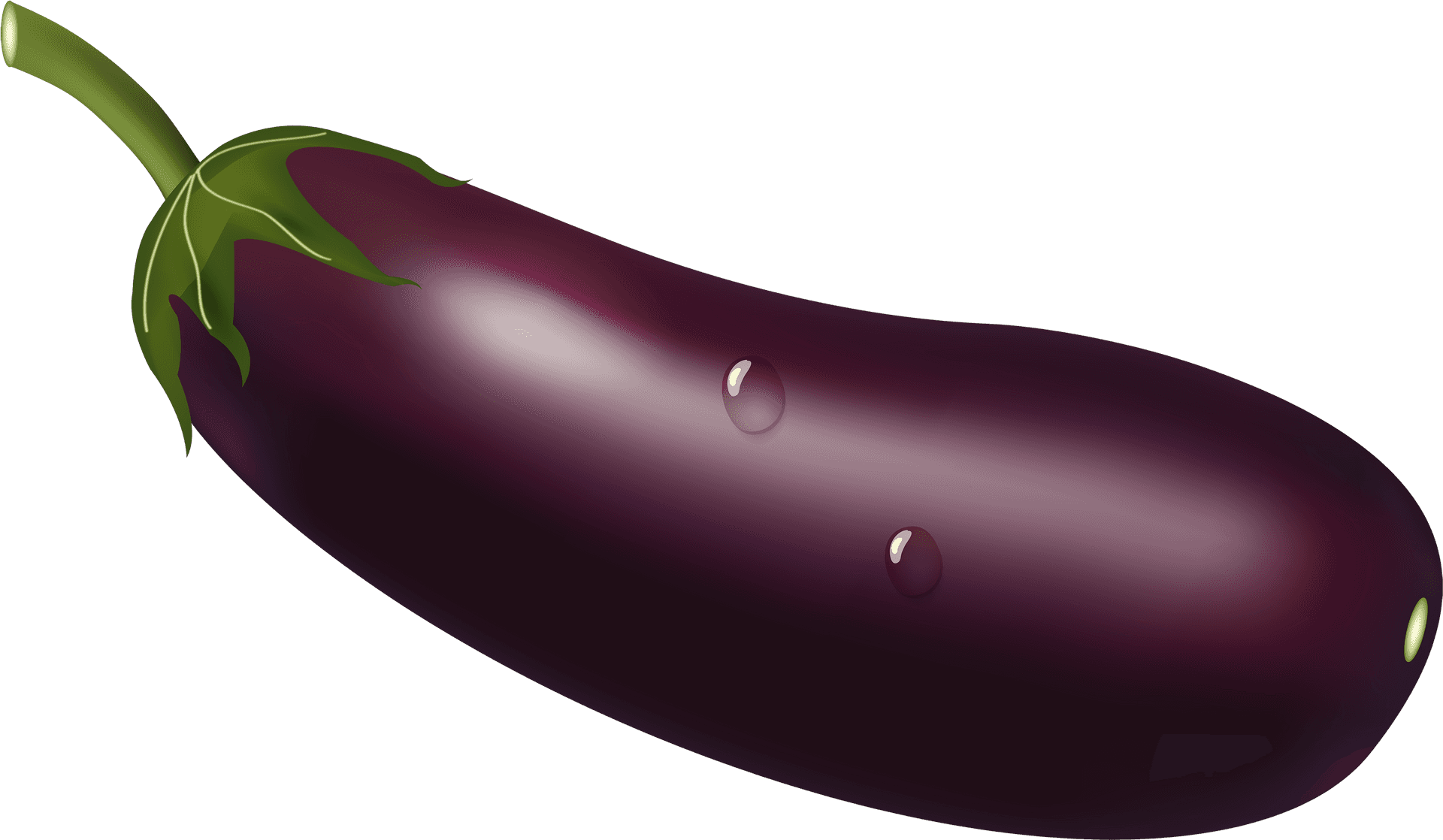 Fresh Eggplantwith Dew Drops PNG