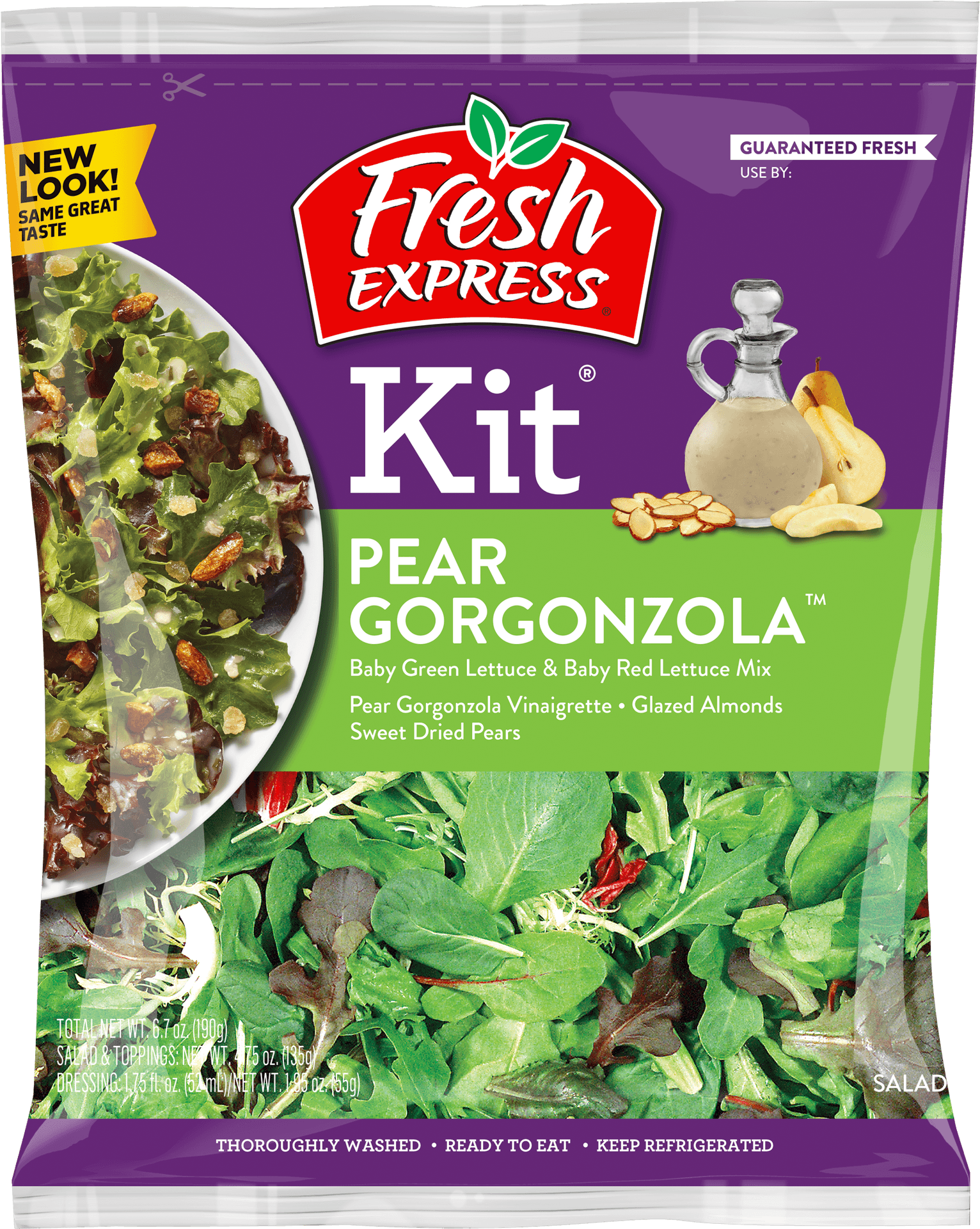 Fresh Express Pear Gorgonzola Salad Kit Packaging PNG