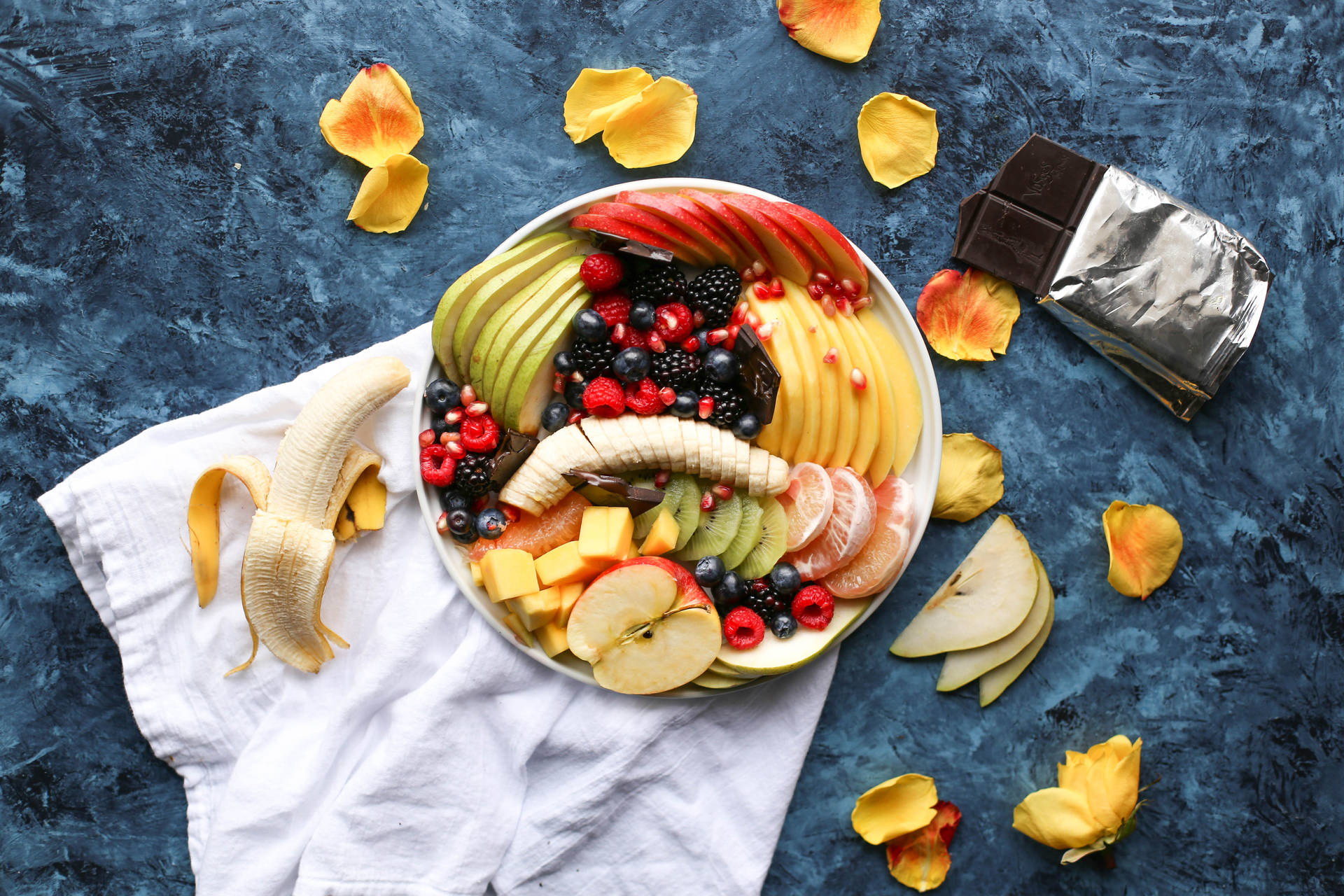 Ensaladade Frutas Frescas Para La Salud Y El Bienestar. Fondo de pantalla