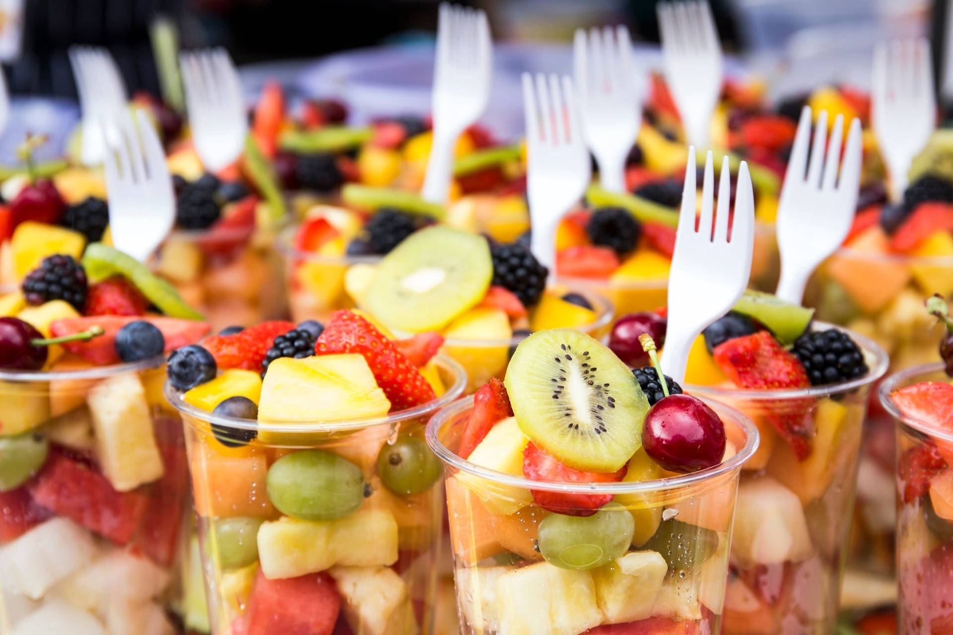 Fresh Fruit Salad In Cups