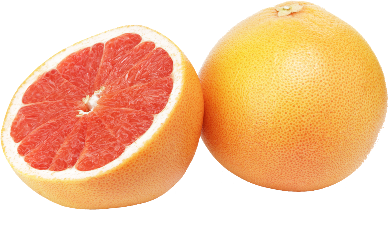 Fresh Grapefruit Halvedand Whole PNG