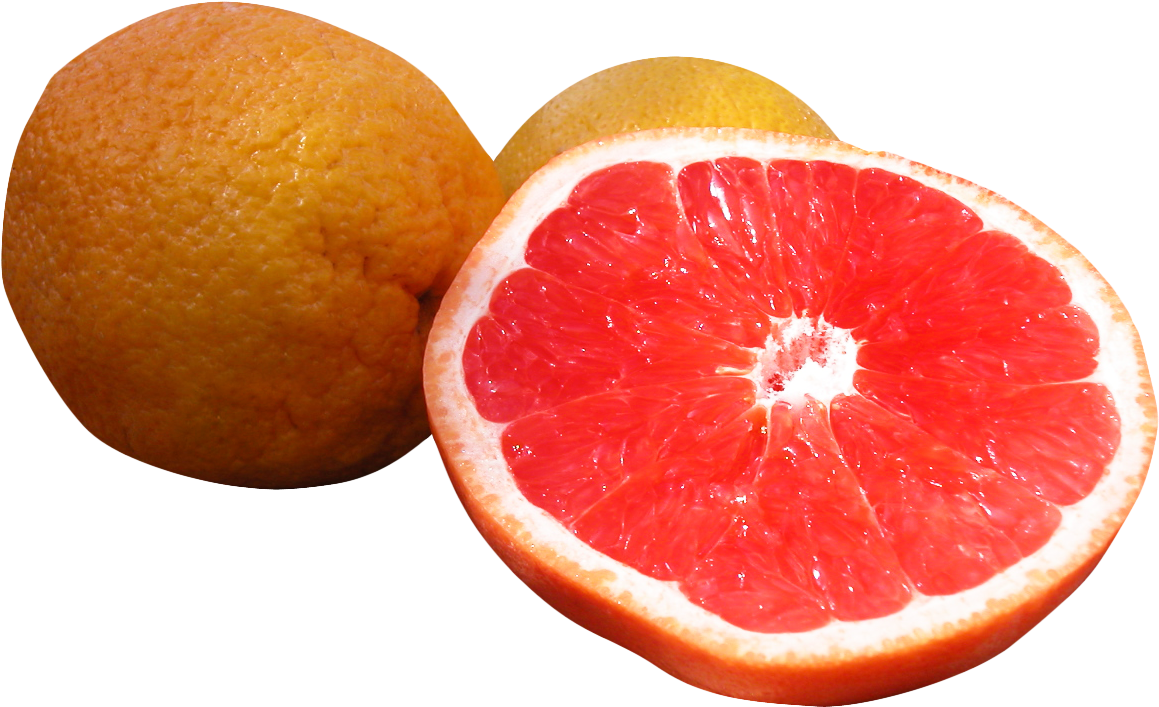 Fresh Grapefruit Halvedand Whole.png PNG