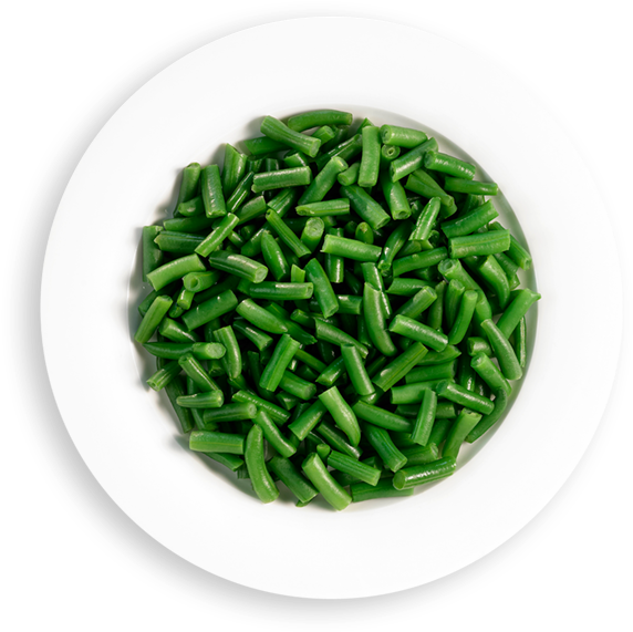 Fresh Green Beans Plate Top View PNG