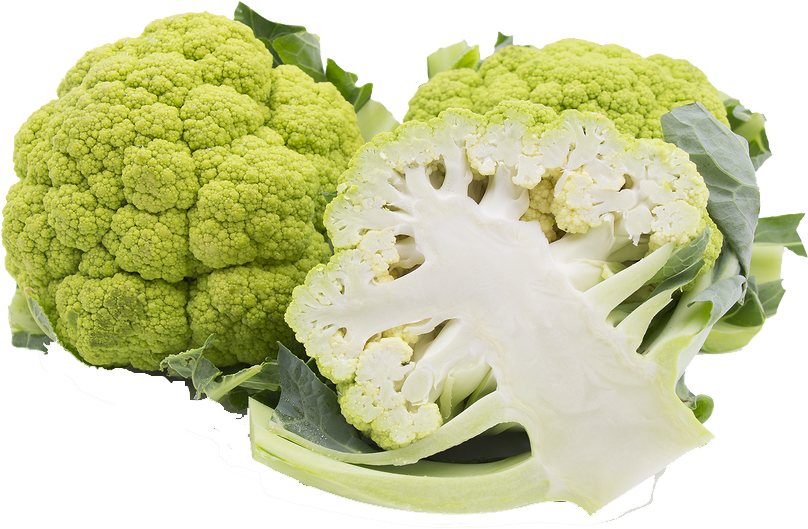 Fresh Green Cauliflower Variety PNG