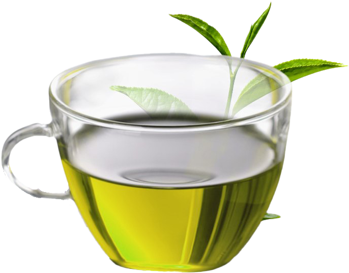 Fresh Green Teain Glass Cup PNG