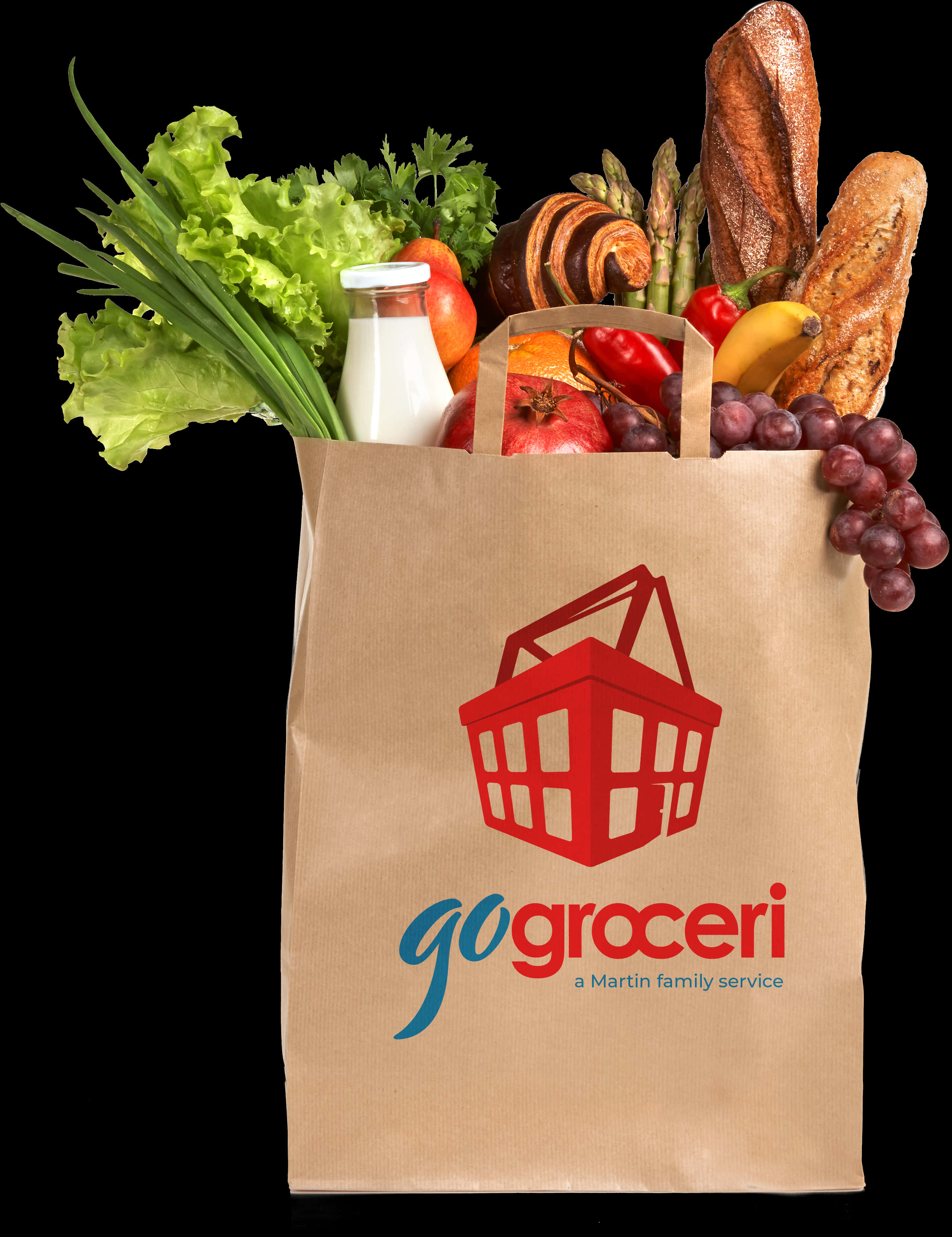 Fresh Groceries Paper Bag Branding PNG