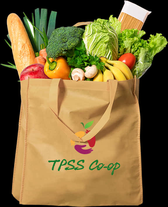 Fresh Groceriesin Paper Bag PNG