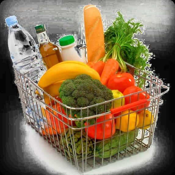 Fresh Grocery Shopping Basket.jpg PNG