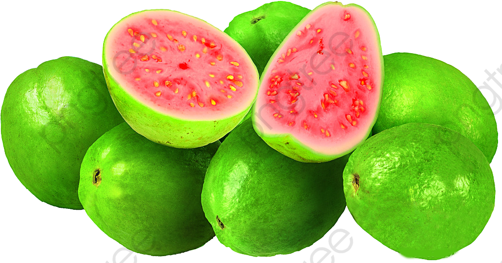 Fresh Guava Fruit Halvedand Whole PNG