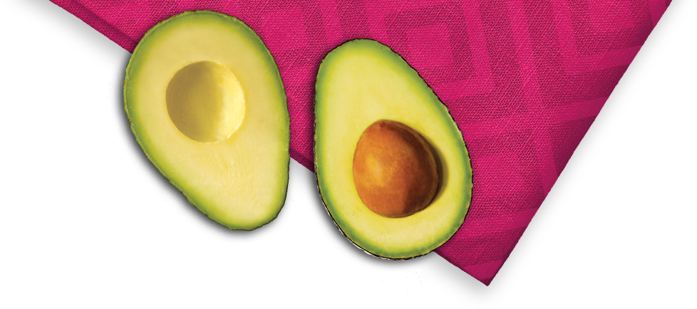 Fresh Halved Avocadoon Pink PNG