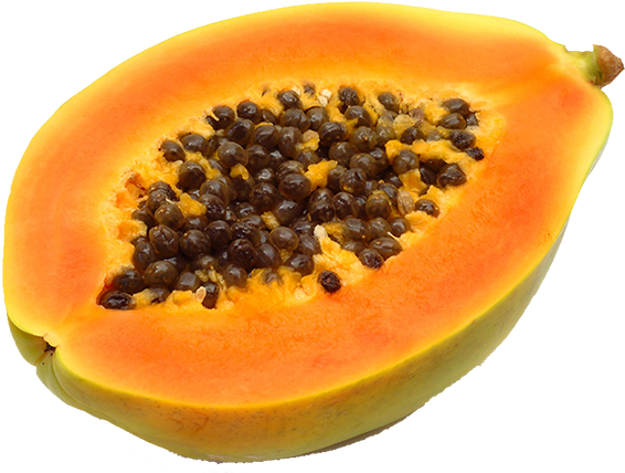 Fresh Halved Papayawith Seeds.png PNG