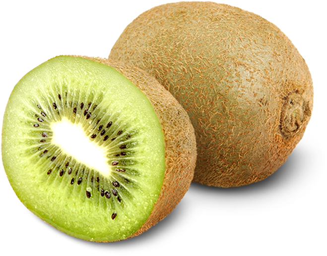 Fresh Kiwi Fruit Halvedand Whole PNG