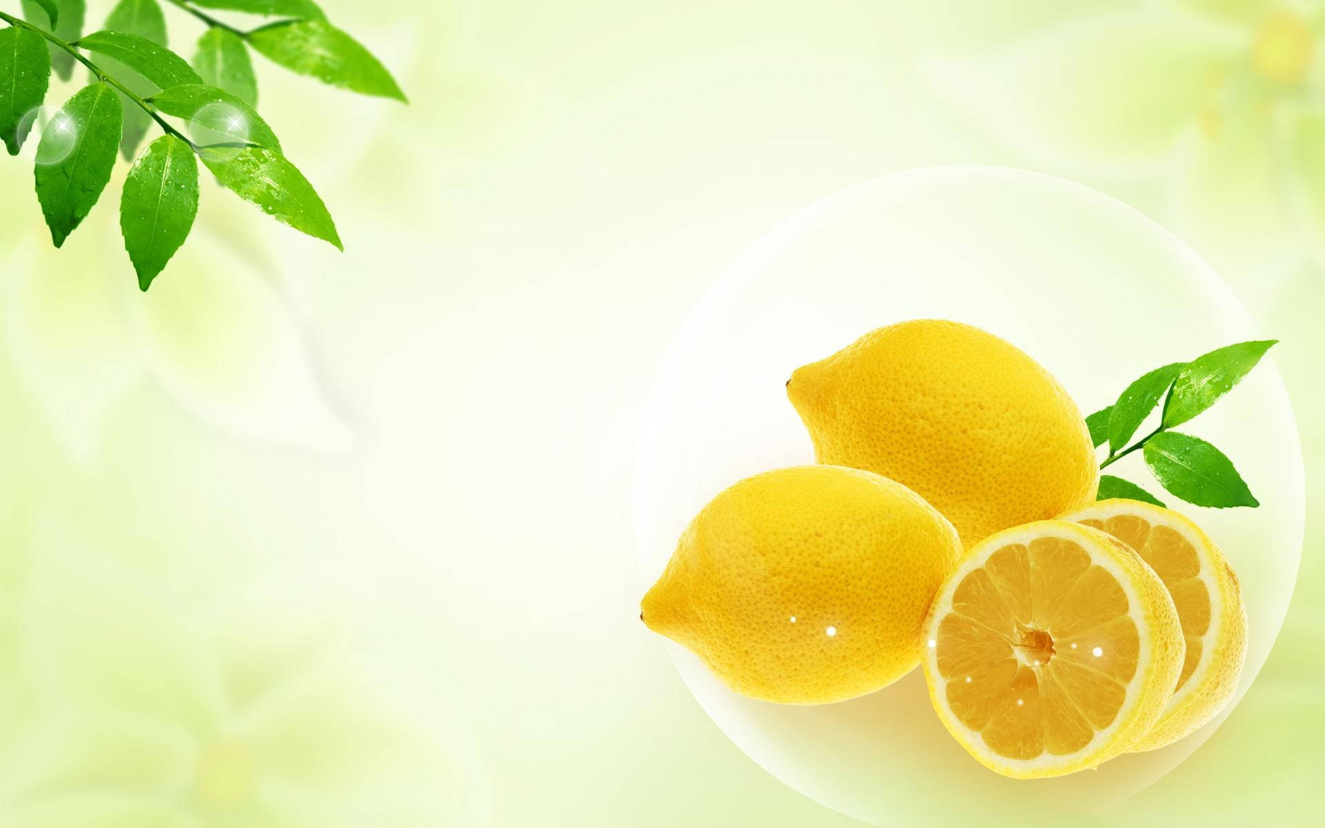 Fresh Lemon On Plate Wallpaper