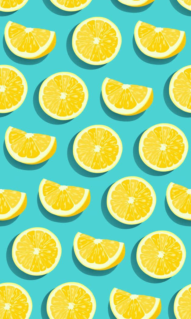 Fresh Lemon Pattern Background Wallpaper