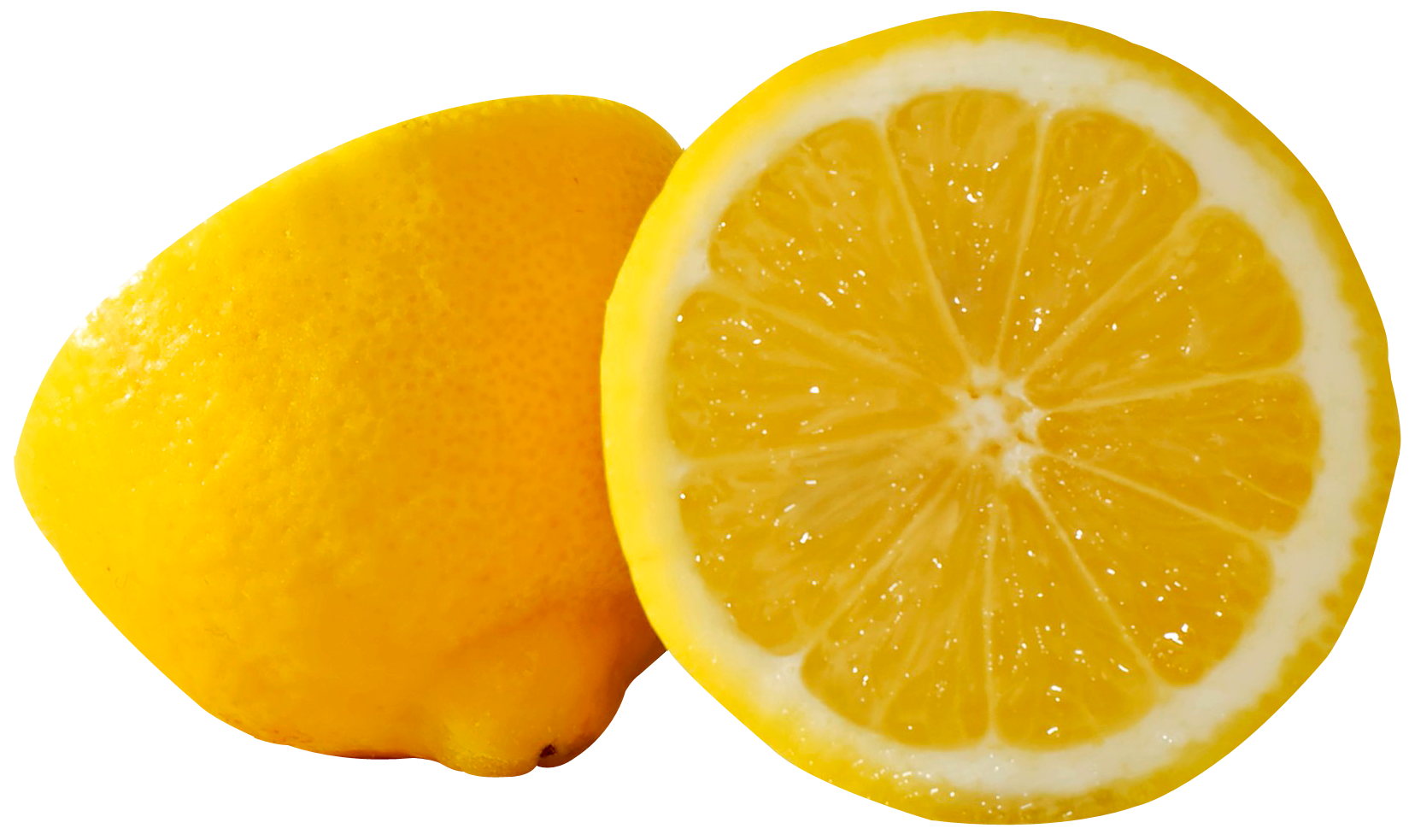 Fresh Lemonand Half Slice PNG