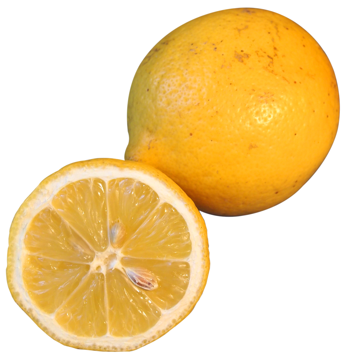 Fresh Lemonand Half Slice PNG