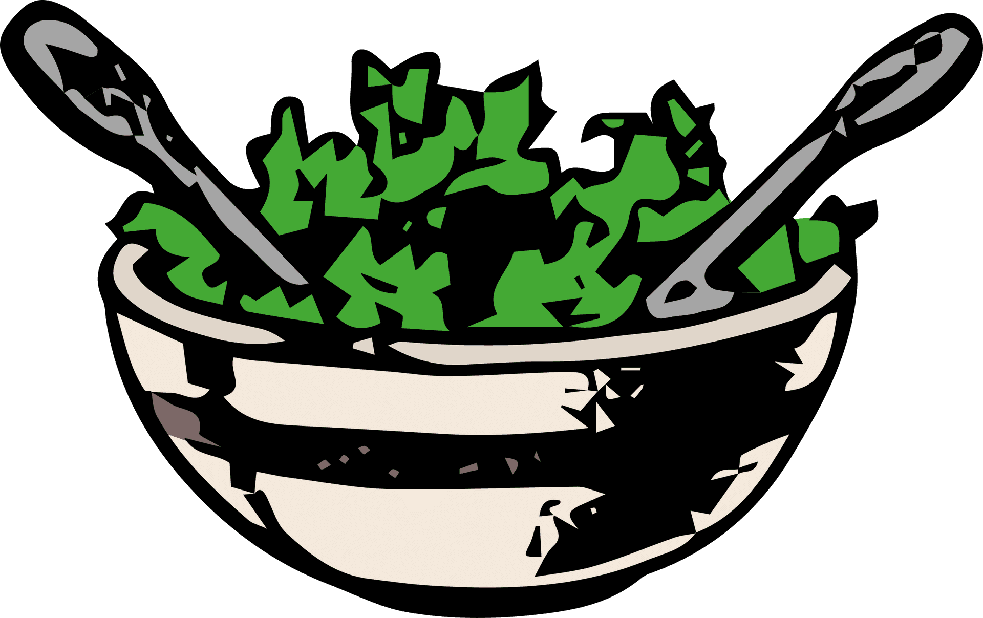 Fresh Lettuce Salad Bowl Illustration PNG