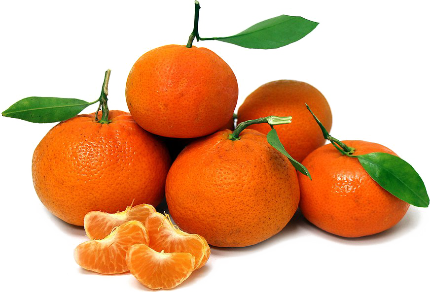 Fresh Mandarin Oranges With Leaves PNG