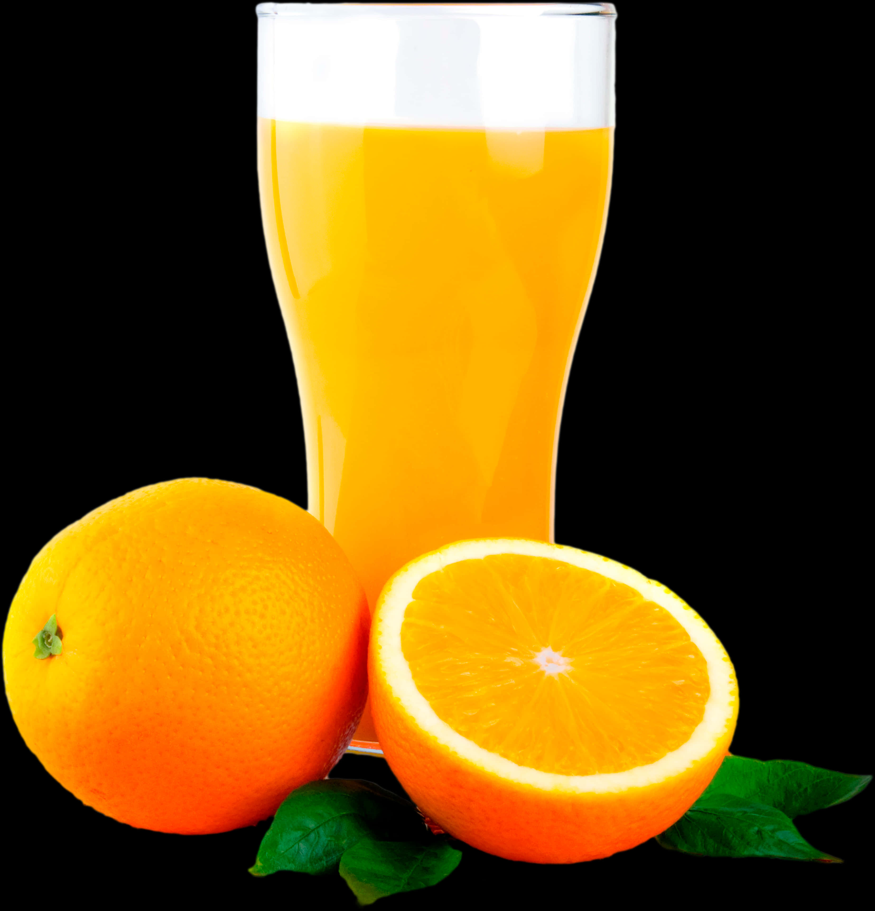 Fresh Orange Juice Glass With Oranges PNG